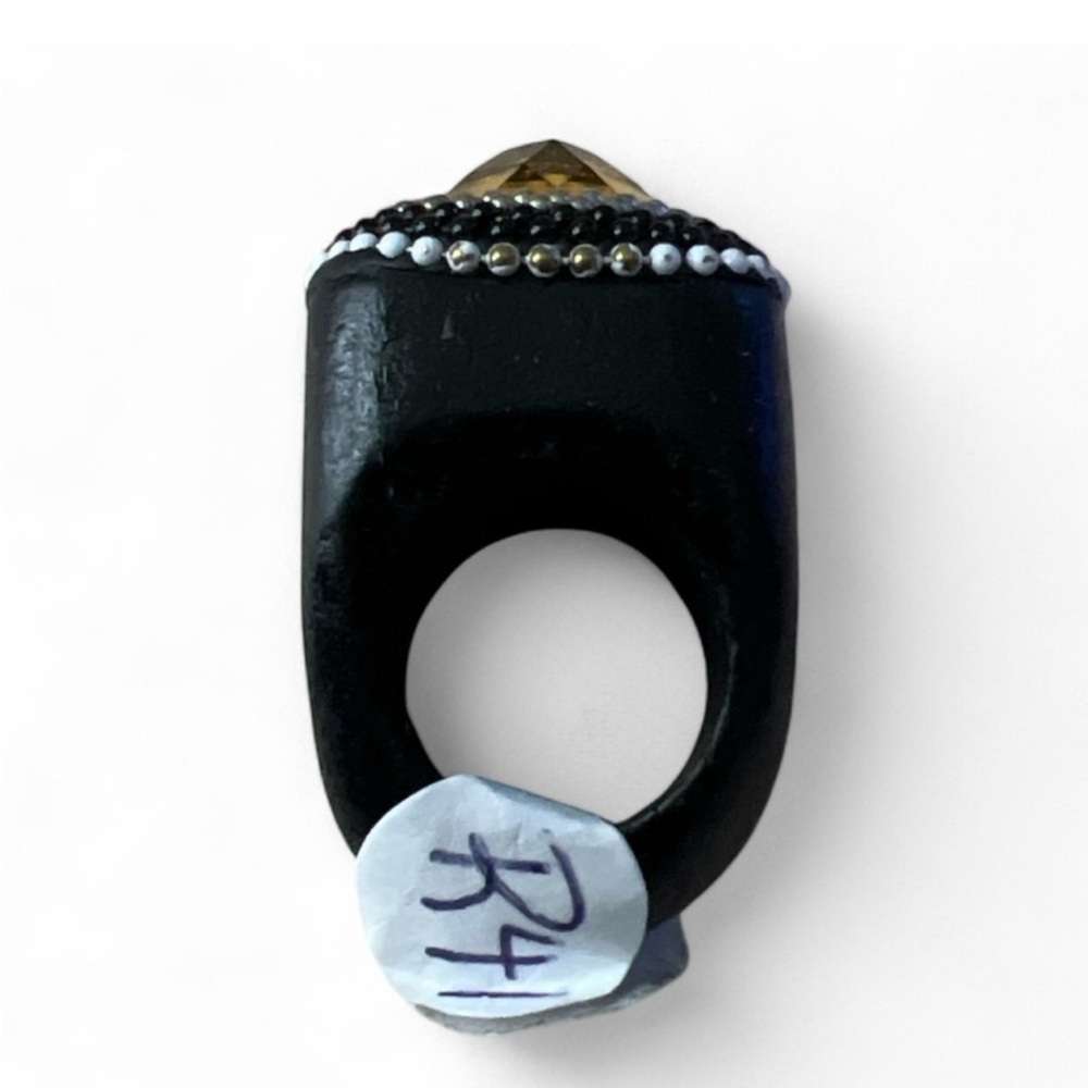 Black and Gold Wood Statement Ring